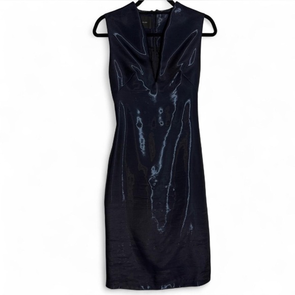 Cedric Charlier Dresses & Skirts - Cedric Charlier navy iridescent liquid fabric sleeveless dress